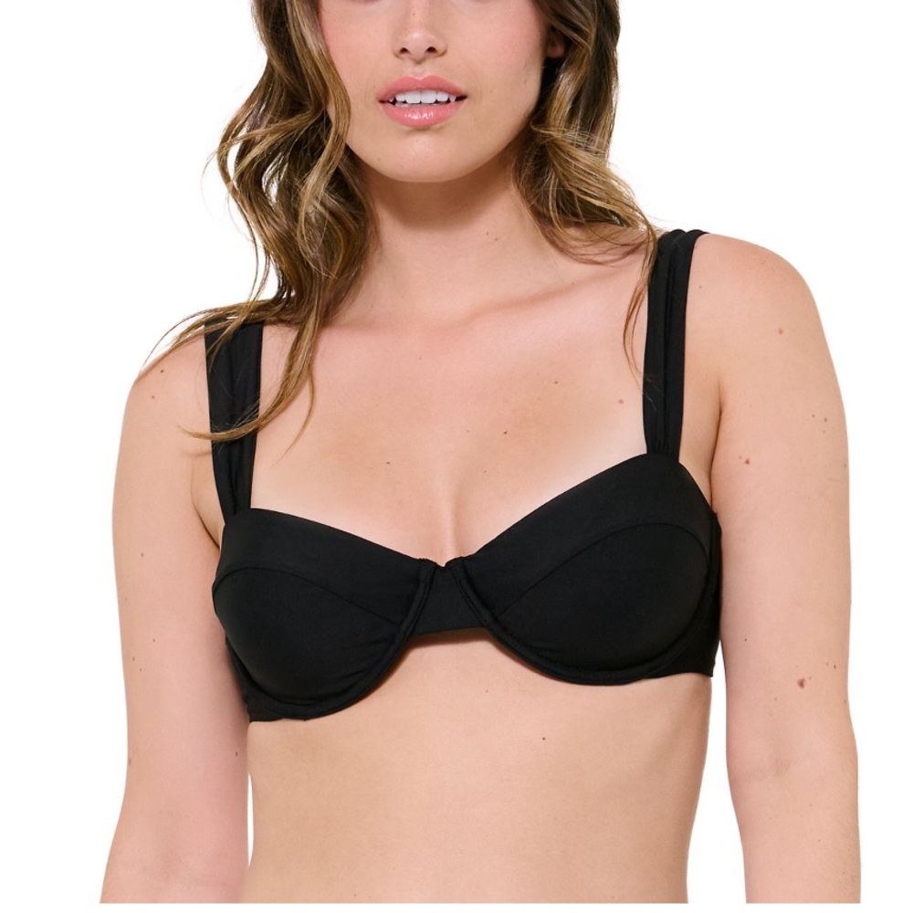 Freshwater Wide-Strap Bikini Top (Black)